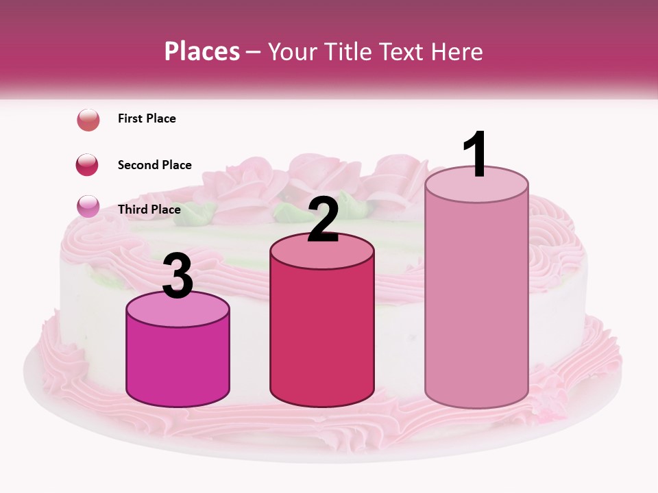 A Cake With Pink Frosting And Green Icing PowerPoint Template