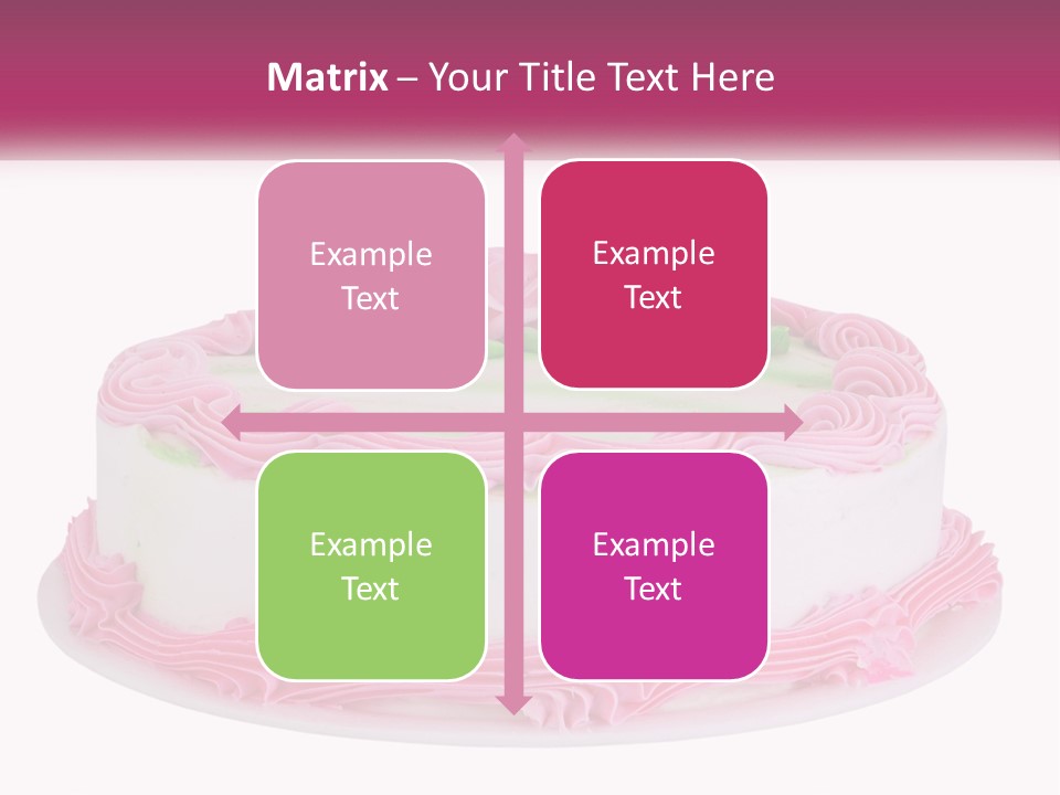 A Cake With Pink Frosting And Green Icing PowerPoint Template