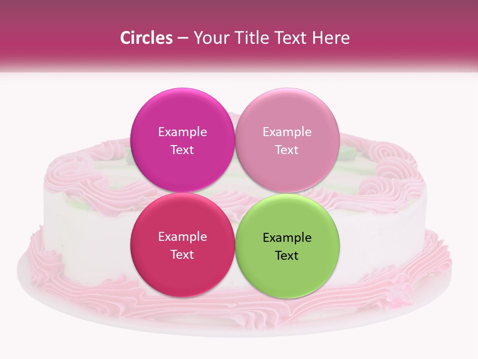 A Cake With Pink Frosting And Green Icing PowerPoint Template