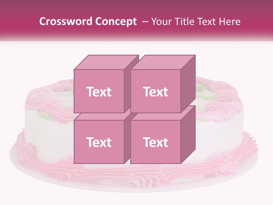 A Cake With Pink Frosting And Green Icing PowerPoint Template