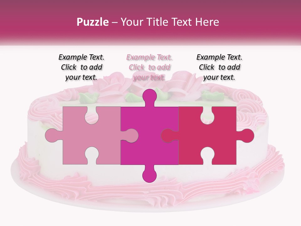 A Cake With Pink Frosting And Green Icing PowerPoint Template