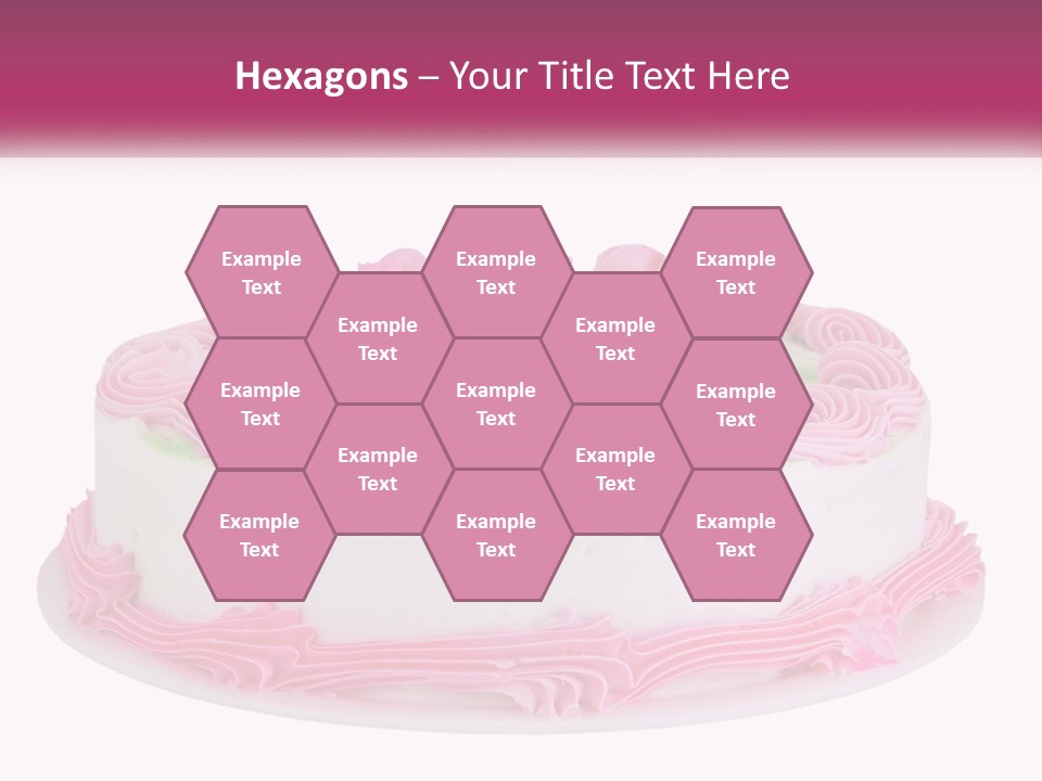 A Cake With Pink Frosting And Green Icing PowerPoint Template