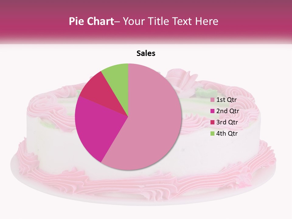 A Cake With Pink Frosting And Green Icing PowerPoint Template