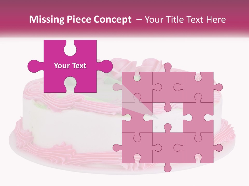 A Cake With Pink Frosting And Green Icing PowerPoint Template