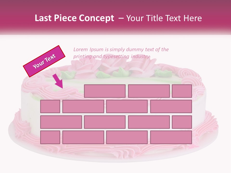A Cake With Pink Frosting And Green Icing PowerPoint Template