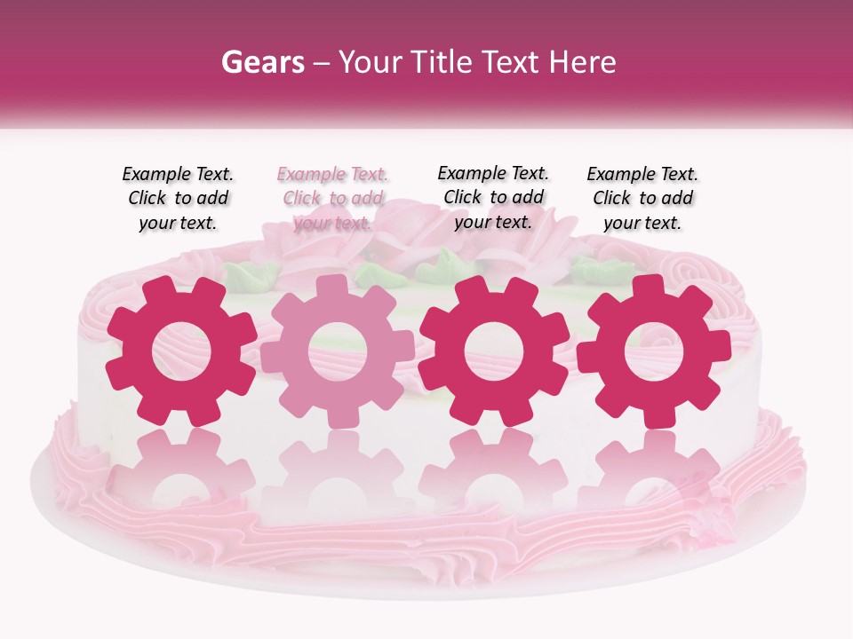 A Cake With Pink Frosting And Green Icing PowerPoint Template