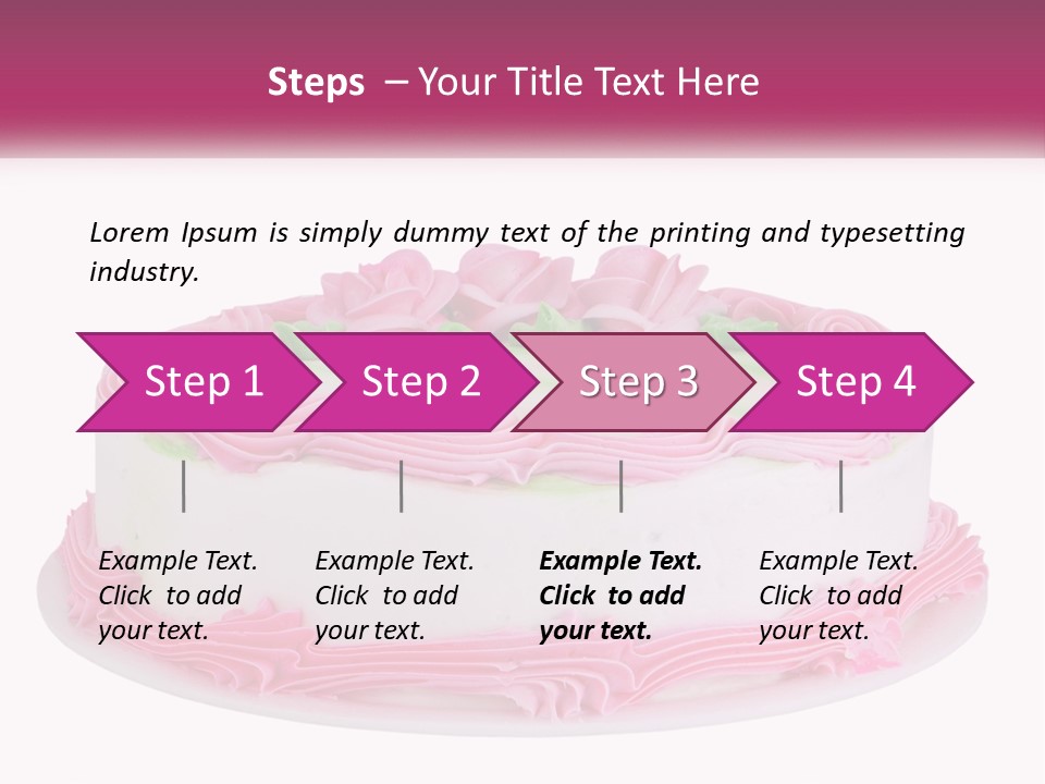 A Cake With Pink Frosting And Green Icing PowerPoint Template