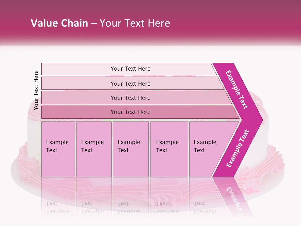 A Cake With Pink Frosting And Green Icing PowerPoint Template