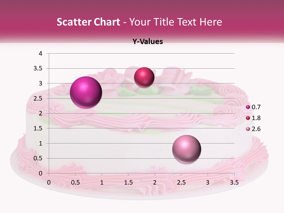 A Cake With Pink Frosting And Green Icing PowerPoint Template