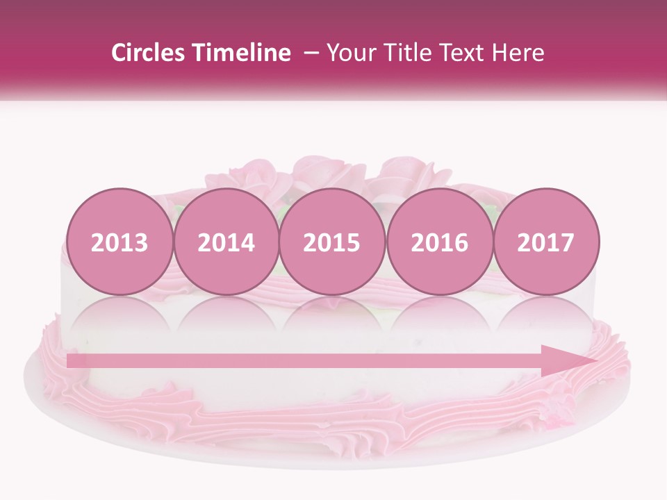 A Cake With Pink Frosting And Green Icing PowerPoint Template
