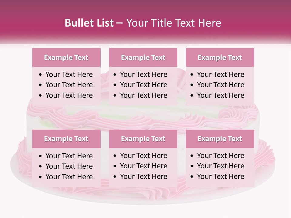 A Cake With Pink Frosting And Green Icing PowerPoint Template
