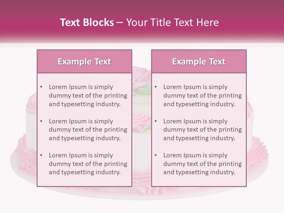 A Cake With Pink Frosting And Green Icing PowerPoint Template