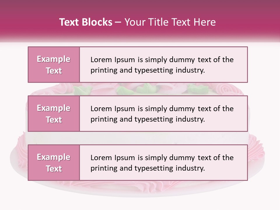 A Cake With Pink Frosting And Green Icing PowerPoint Template