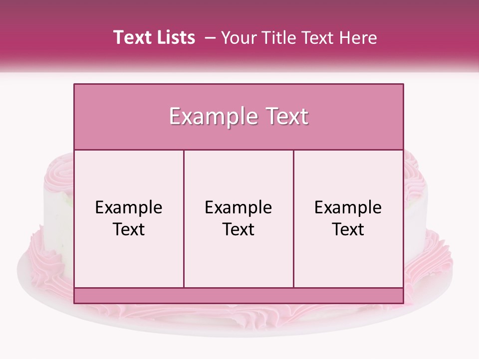 A Cake With Pink Frosting And Green Icing PowerPoint Template