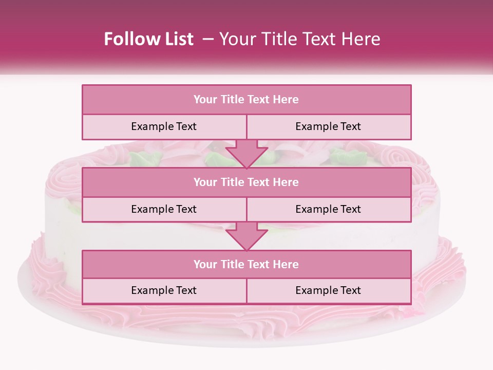 A Cake With Pink Frosting And Green Icing PowerPoint Template