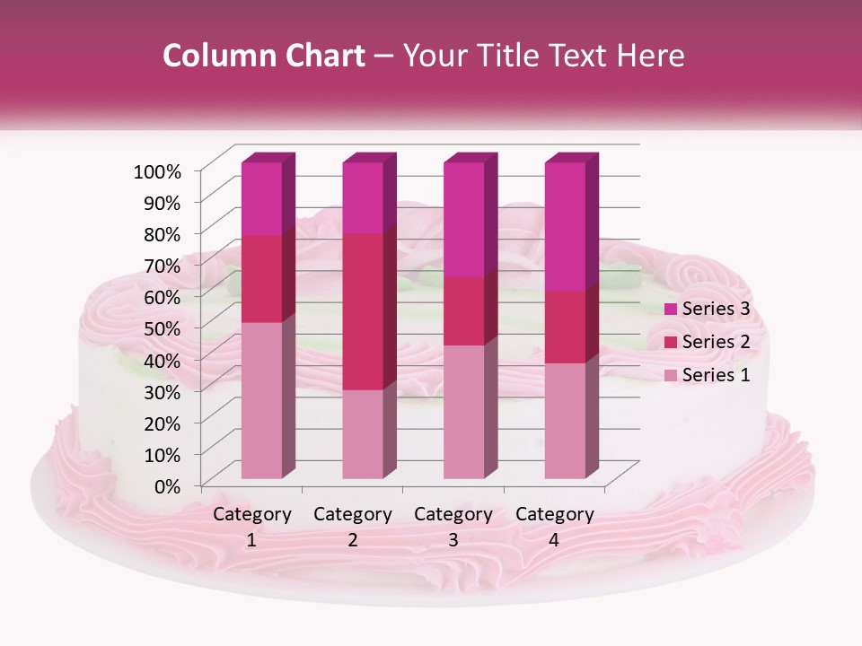 A Cake With Pink Frosting And Green Icing PowerPoint Template