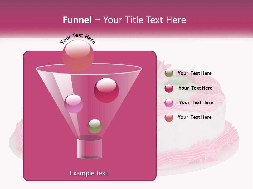 A Cake With Pink Frosting And Green Icing PowerPoint Template