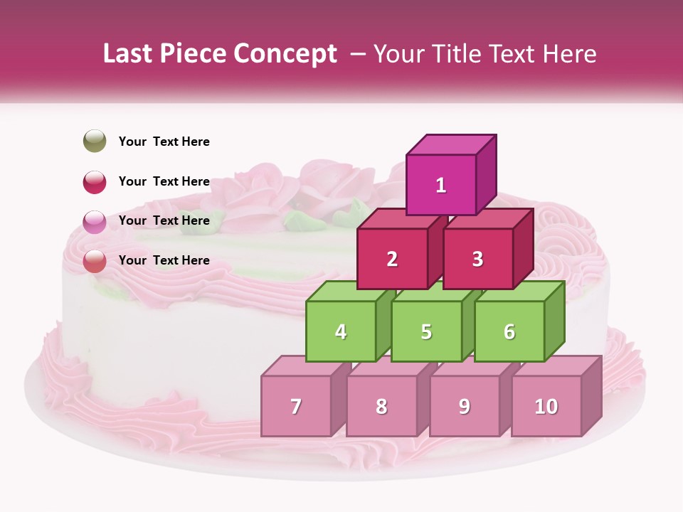 A Cake With Pink Frosting And Green Icing PowerPoint Template