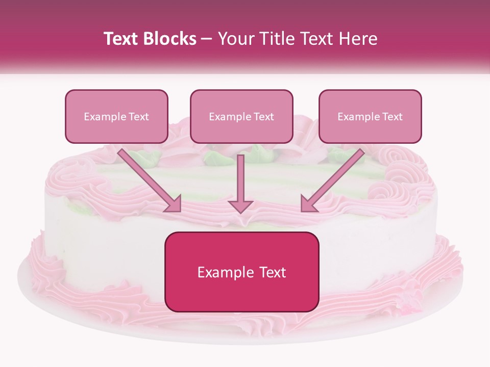 A Cake With Pink Frosting And Green Icing PowerPoint Template
