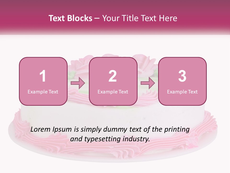 A Cake With Pink Frosting And Green Icing PowerPoint Template