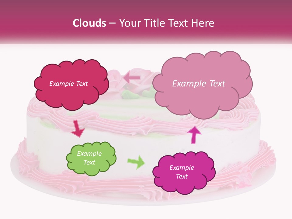 A Cake With Pink Frosting And Green Icing PowerPoint Template