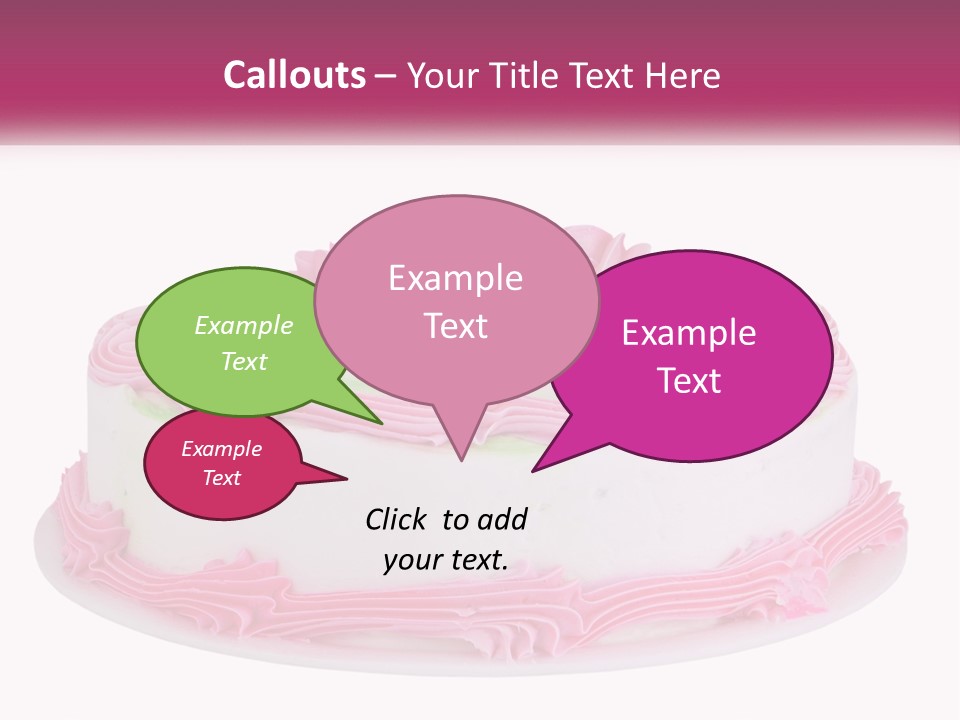 A Cake With Pink Frosting And Green Icing PowerPoint Template