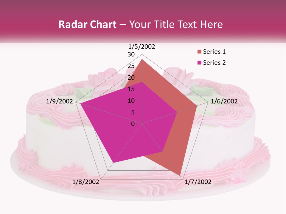 A Cake With Pink Frosting And Green Icing PowerPoint Template