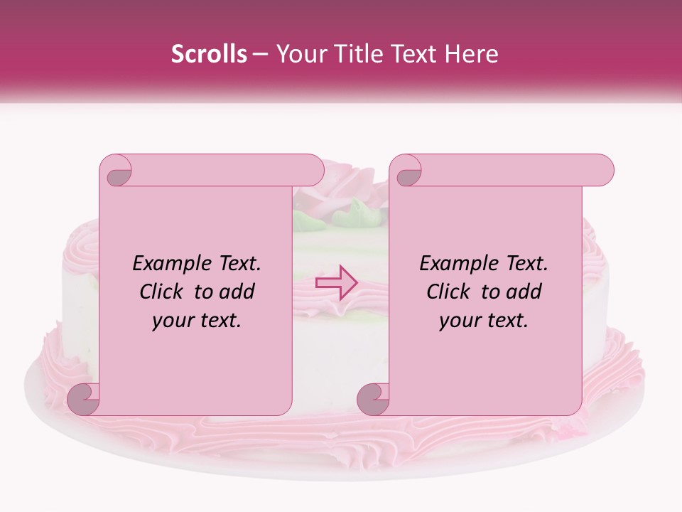 A Cake With Pink Frosting And Green Icing PowerPoint Template