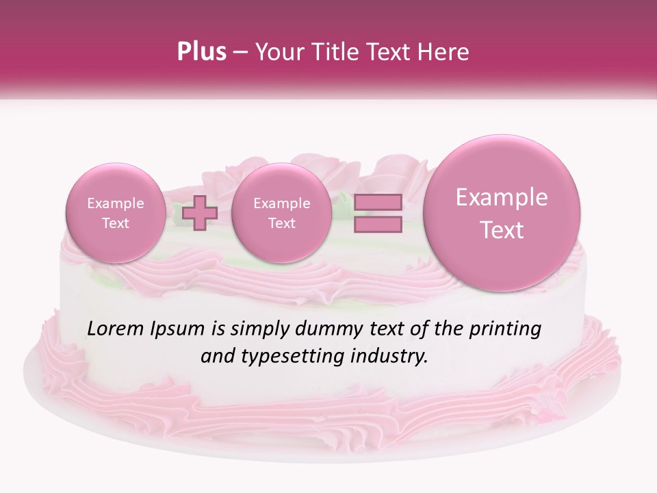 A Cake With Pink Frosting And Green Icing PowerPoint Template