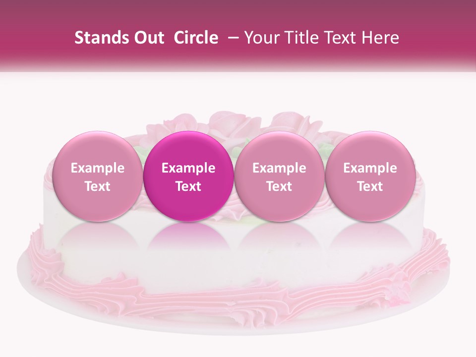 A Cake With Pink Frosting And Green Icing PowerPoint Template