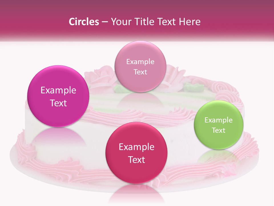 A Cake With Pink Frosting And Green Icing PowerPoint Template