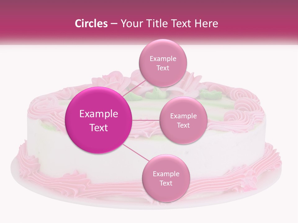 A Cake With Pink Frosting And Green Icing PowerPoint Template