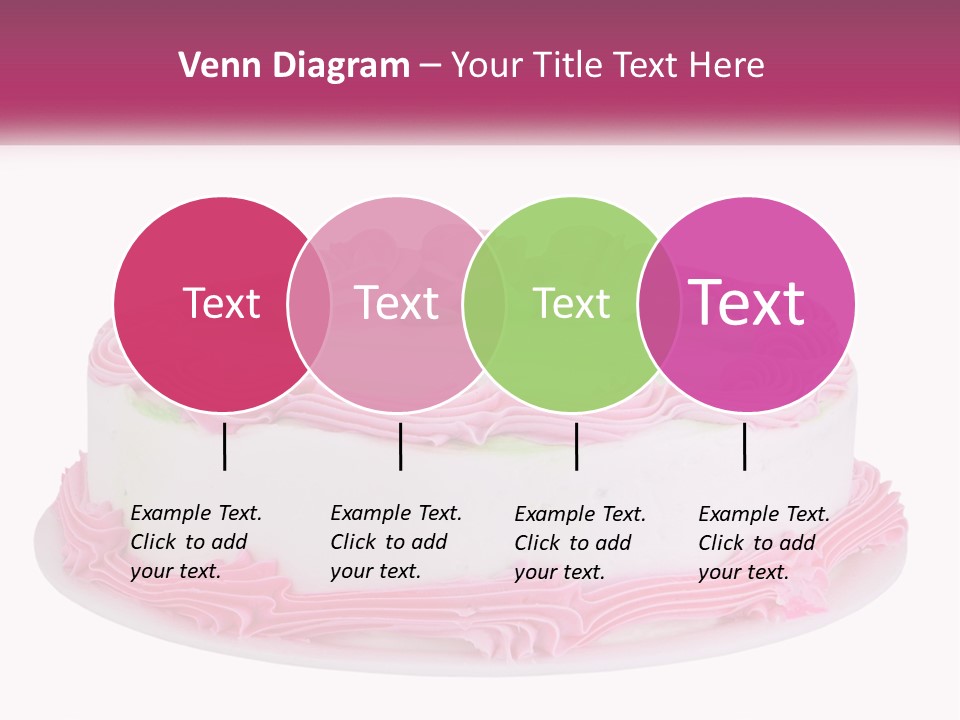 A Cake With Pink Frosting And Green Icing PowerPoint Template