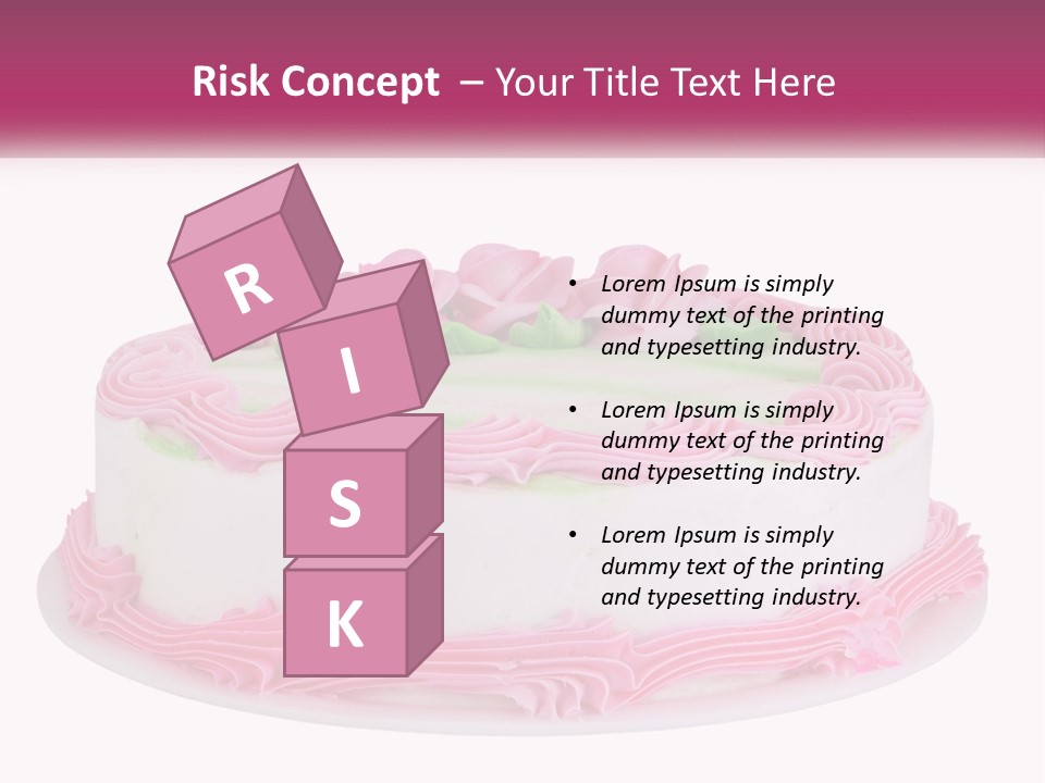 A Cake With Pink Frosting And Green Icing PowerPoint Template