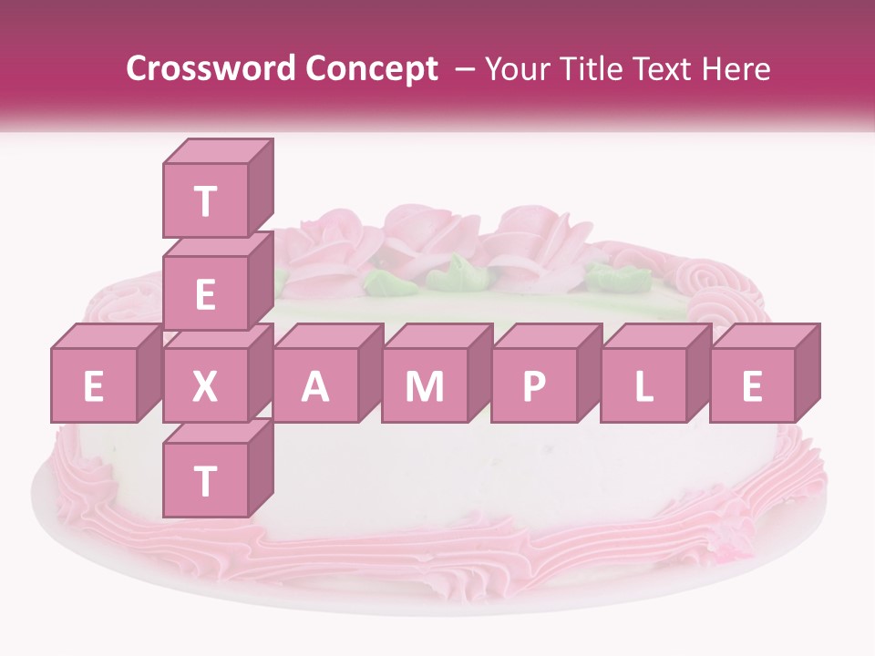 A Cake With Pink Frosting And Green Icing PowerPoint Template