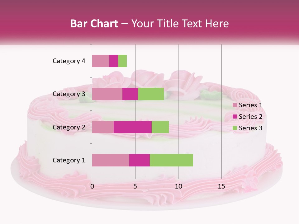 A Cake With Pink Frosting And Green Icing PowerPoint Template