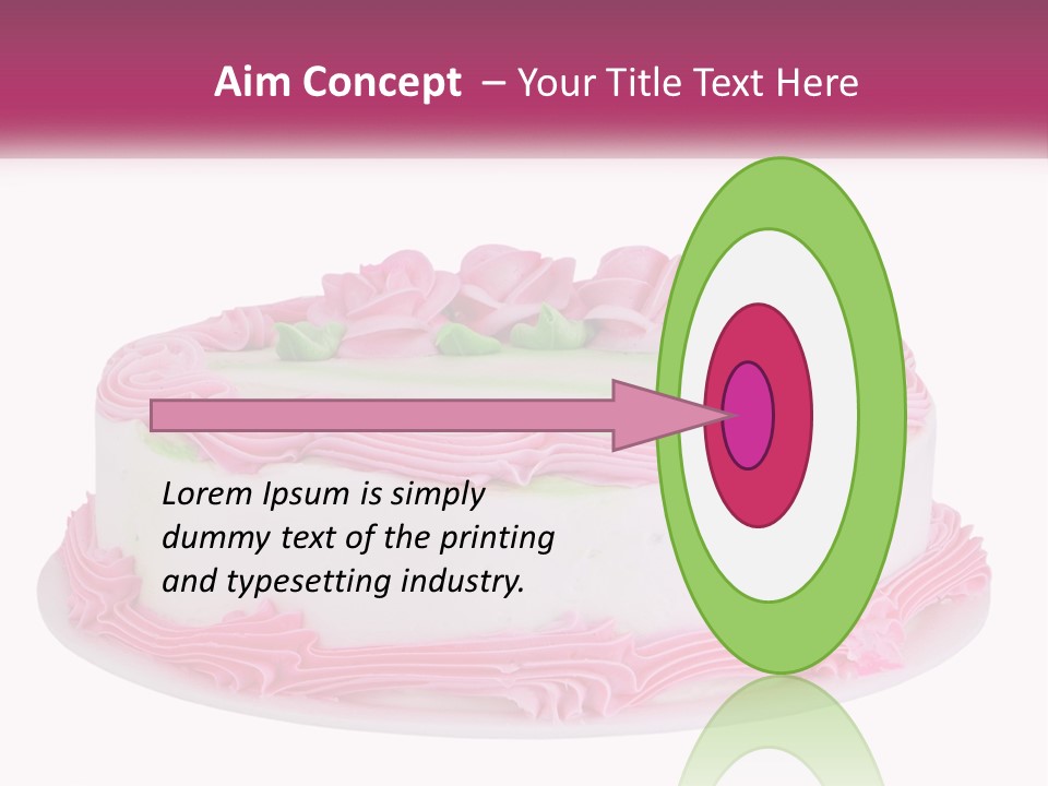 A Cake With Pink Frosting And Green Icing PowerPoint Template