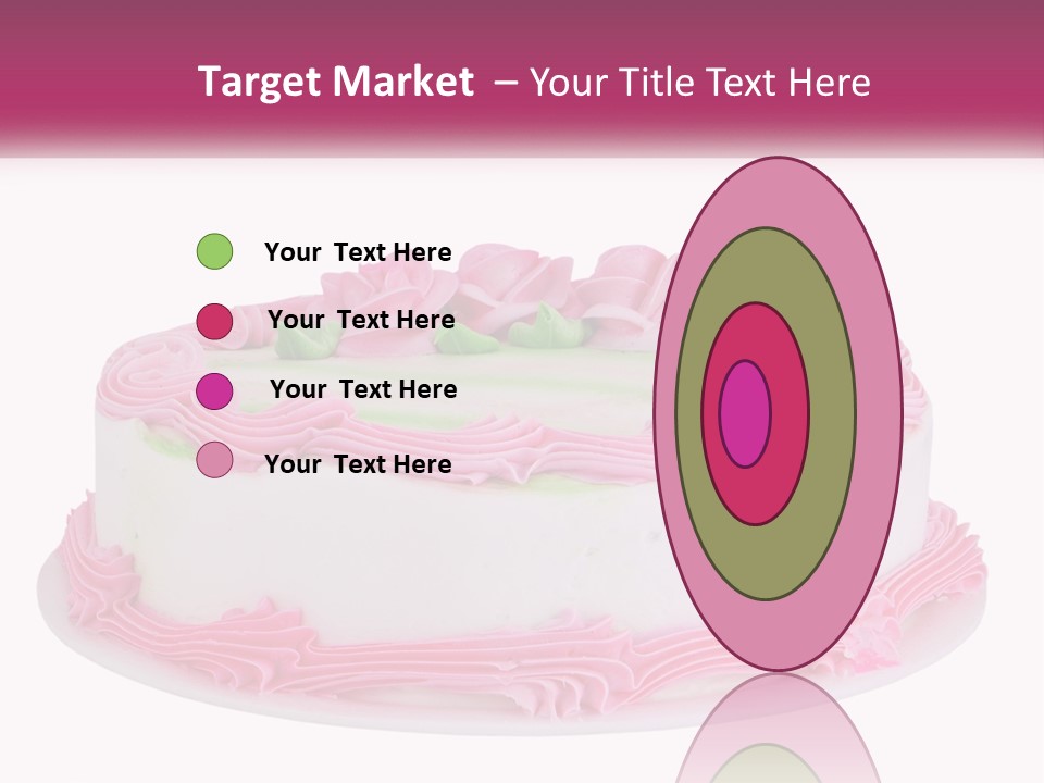 A Cake With Pink Frosting And Green Icing PowerPoint Template