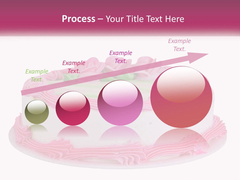 A Cake With Pink Frosting And Green Icing PowerPoint Template