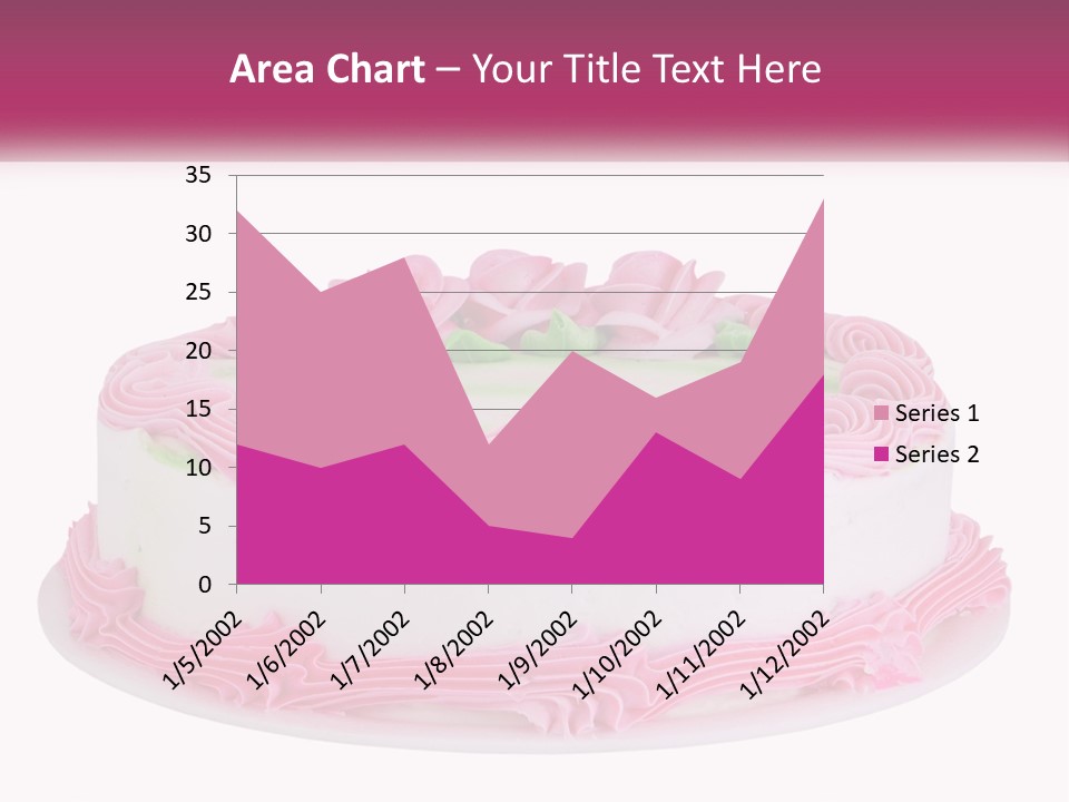A Cake With Pink Frosting And Green Icing PowerPoint Template