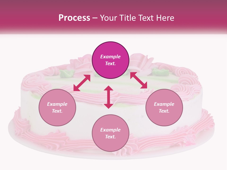 A Cake With Pink Frosting And Green Icing PowerPoint Template