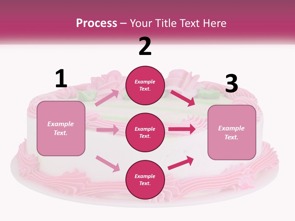 A Cake With Pink Frosting And Green Icing PowerPoint Template