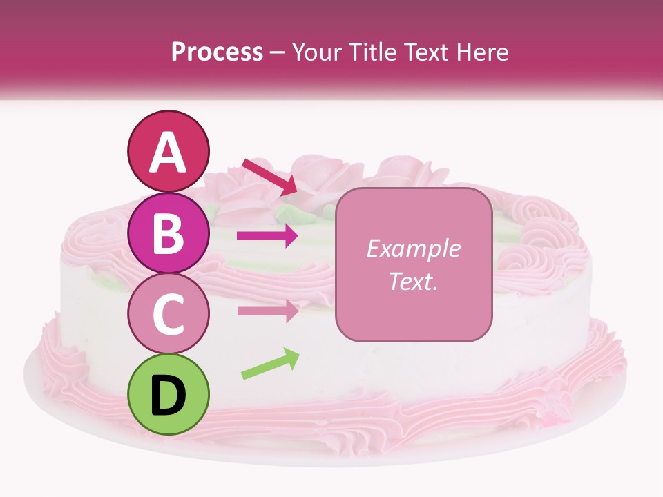A Cake With Pink Frosting And Green Icing PowerPoint Template
