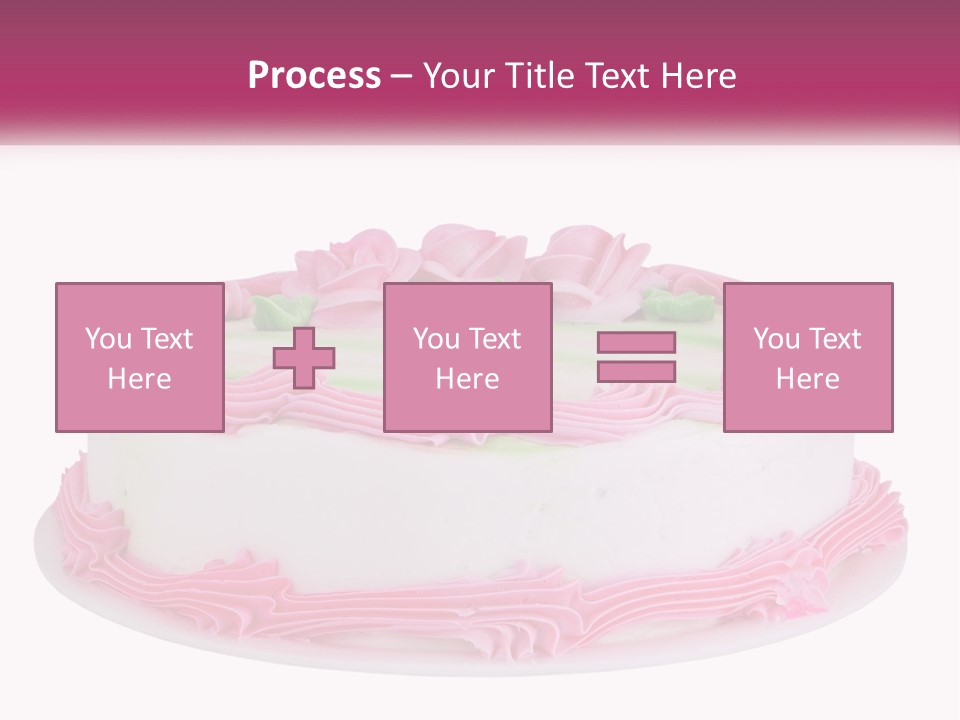 A Cake With Pink Frosting And Green Icing PowerPoint Template