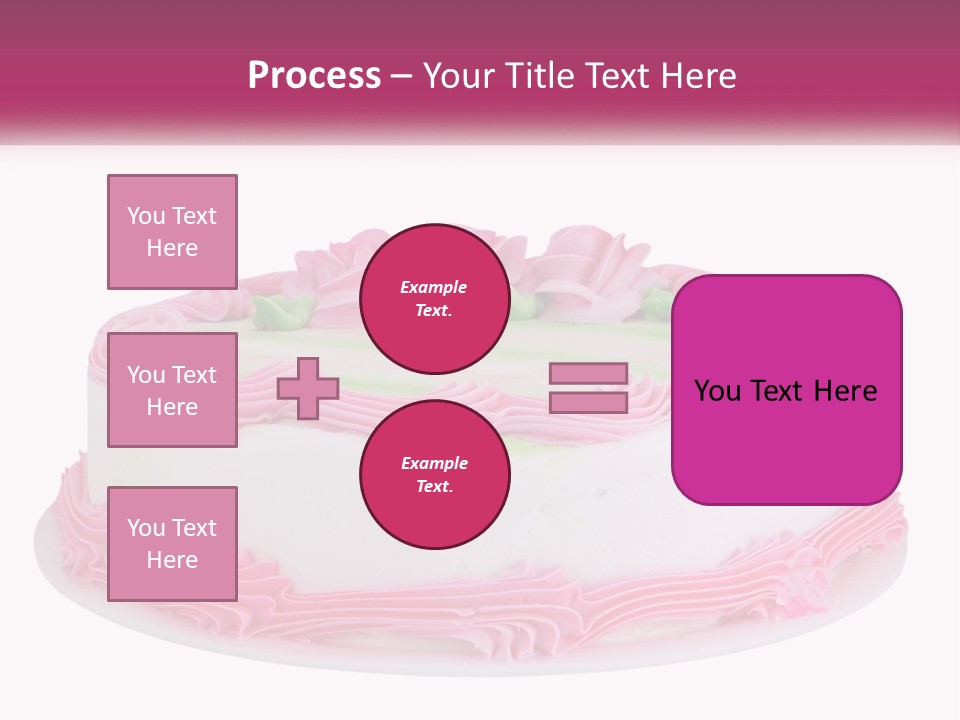 A Cake With Pink Frosting And Green Icing PowerPoint Template
