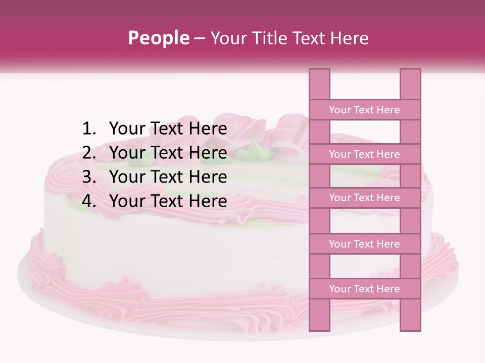 A Cake With Pink Frosting And Green Icing PowerPoint Template