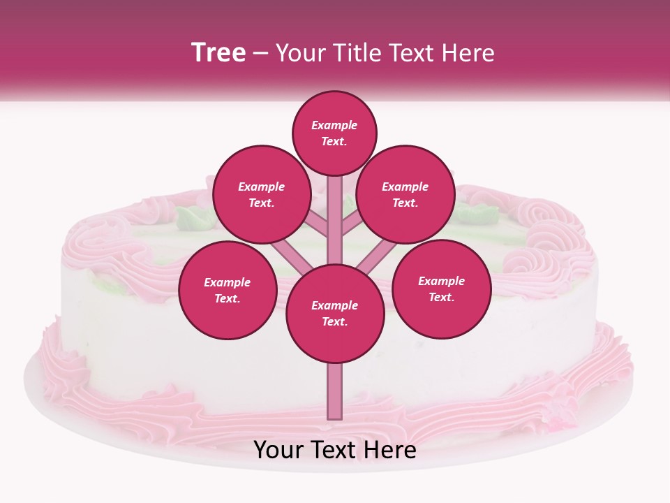 A Cake With Pink Frosting And Green Icing PowerPoint Template