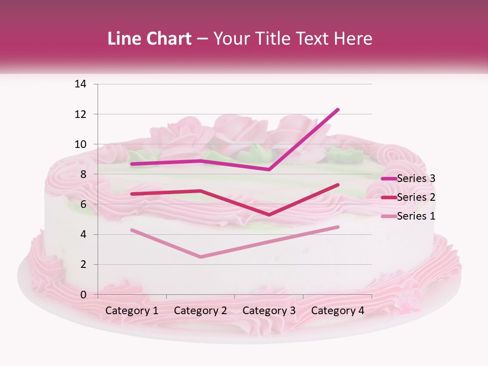 A Cake With Pink Frosting And Green Icing PowerPoint Template