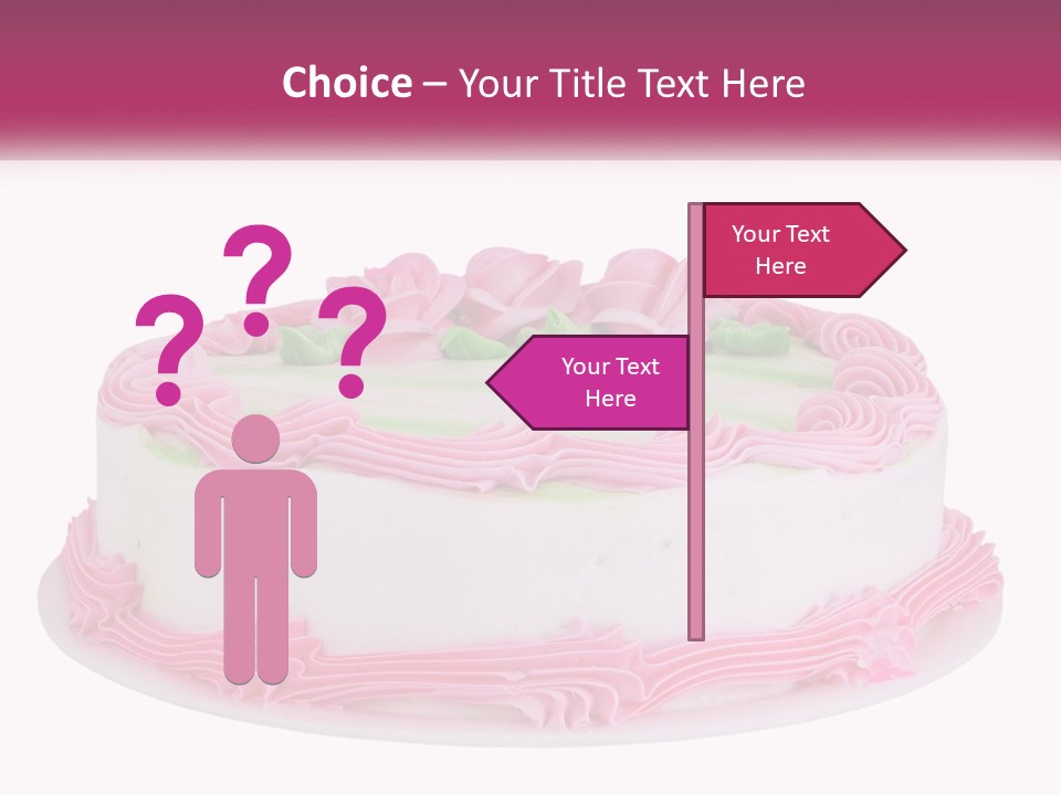 A Cake With Pink Frosting And Green Icing PowerPoint Template