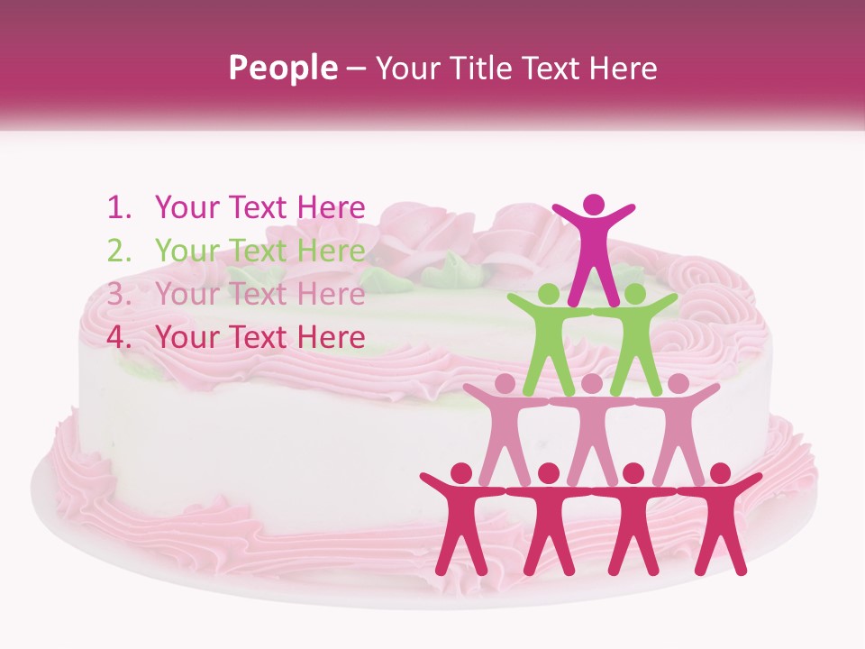 A Cake With Pink Frosting And Green Icing PowerPoint Template